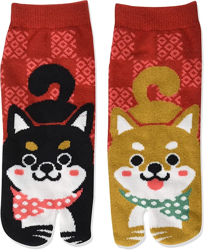 Japanese Tabi socks ladies design dog