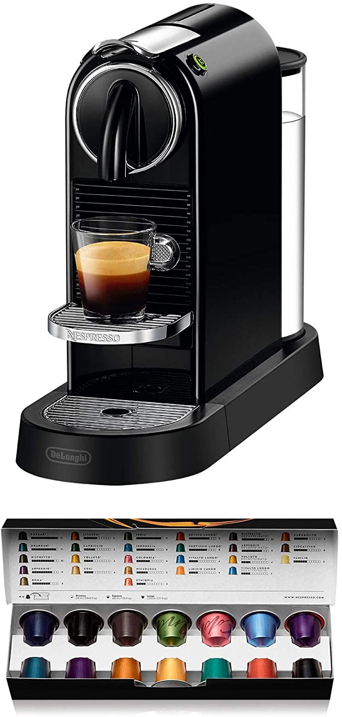 De'Longhi Nespresso Citiz EN167.B Capsule Coffee Machine, High Pressure Pump and Ideal Thermal Temperature Control, No Aeroccino (Milk Frother) Required, Energy Saving Function, Black